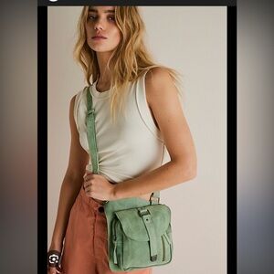 Free People Green Cornell Suede Sling Bag